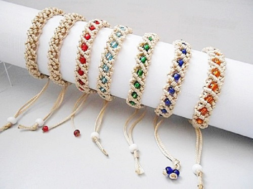 Shamballa náramek macramé s korálky — foto 3