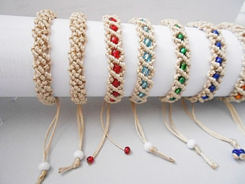 Shamballa náramek macramé s korálky — foto 4