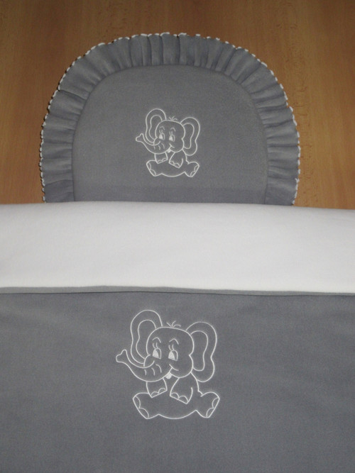 Peřinky do kočárku fleece šedé + slon — foto 3