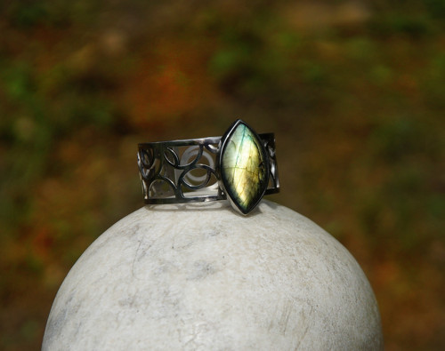 Nerezový náramek..." Silver and stone " — foto 3