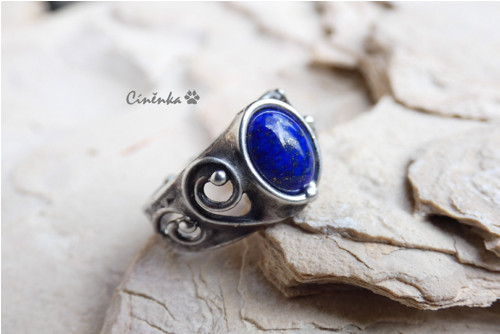 Srdíčko - prsten s lapis lazuli — foto 3