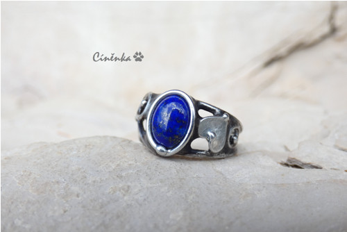 Srdíčko - prsten s lapis lazuli — foto 4