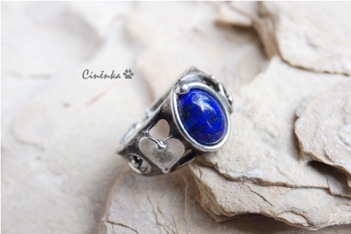 Srdíčko - prsten s lapis lazuli — foto 2