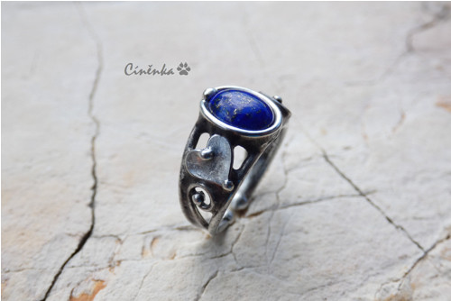 Srdíčko - prsten s lapis lazuli — foto 6