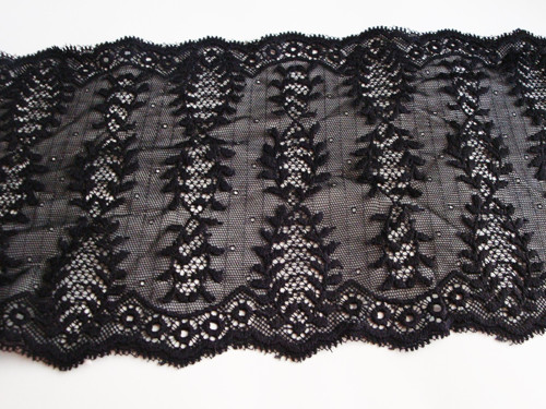 Elastická krajka šíře 16,5 cm - černá — foto 2