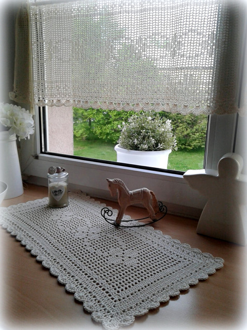 Dečka háčkovaná přírodní 60x28 — foto 3