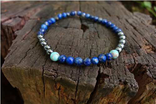 Minimalistický náramek Lapis lazuli/Jaspis/Hematit — foto 2