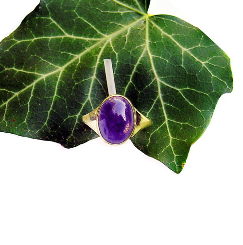 ZLATÝ prsten KORDIERIT drahokam 14*10 — foto 3