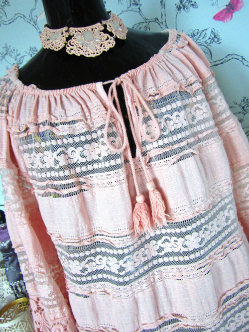 Boho halenka powder pink — foto 3