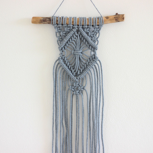 Šedomodré macramé střední — foto 2
