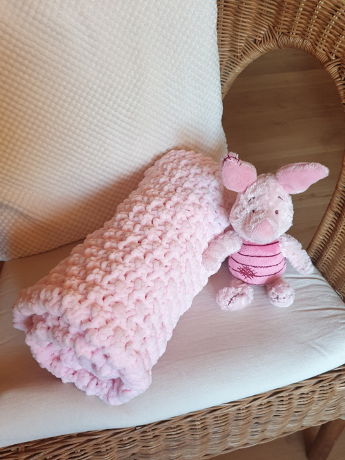 Pletená deka pro miminka - světle růžová — foto 2