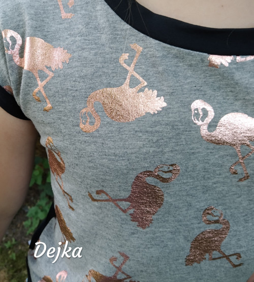 Dívčí tričko plameňáci na šedé — foto 2
