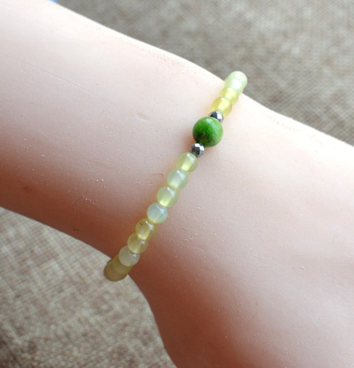 Jemný náramek ACHÁT GRAPE / NEFRIT LIME — foto 2
