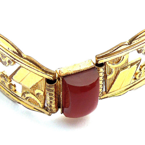 Náramek double, Art deco, karneol — foto 3