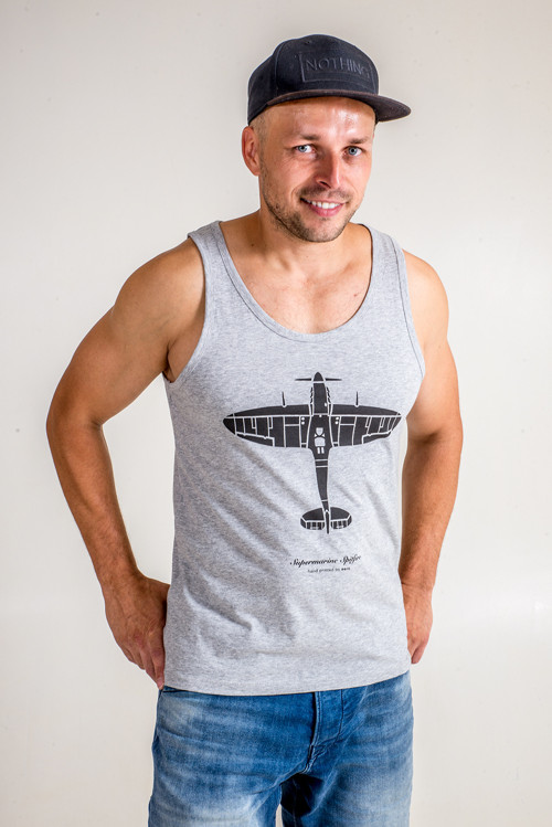 Spitfire pánské tílko šedý melír & černá — foto 2