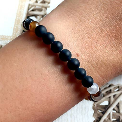 Elastický náramek onyx, achát — foto 3