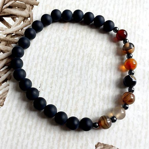 Elastický náramek onyx, achát — foto 2