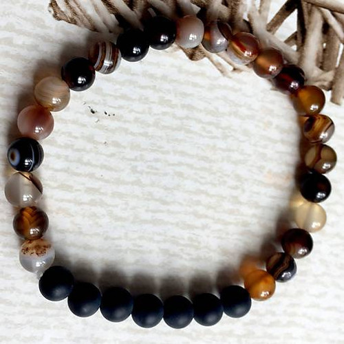 Elastický náramek onyx, achát — foto 4