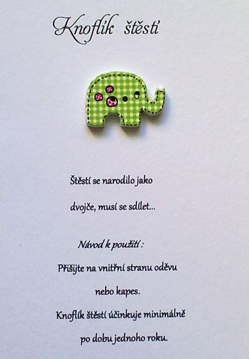 Přání s obálkou - Knoflík pro štěstí (sovičky) — foto 3