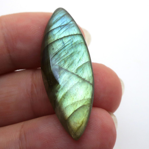 Kabošon labradorit slza 38mm REZERVACE — foto 2