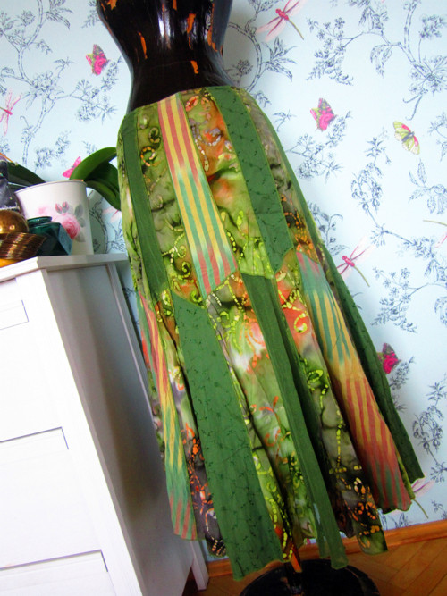 Sukně patchwork v zeleni — foto 3