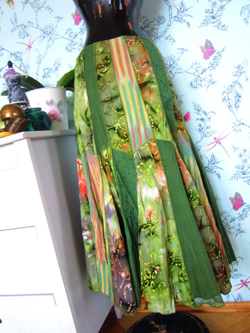 Sukně patchwork v zeleni — foto 2