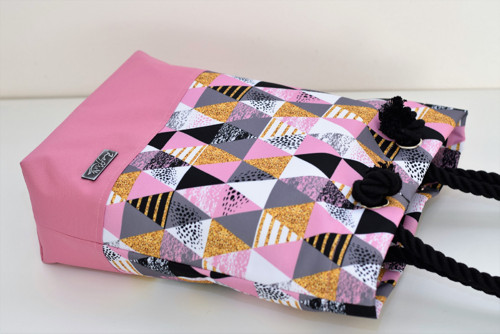 Kabelka s lanem - shopperka Esme Pink — foto 4
