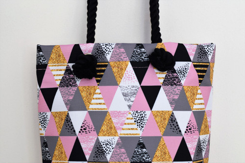 Kabelka s lanem - shopperka Esme Pink — foto 3