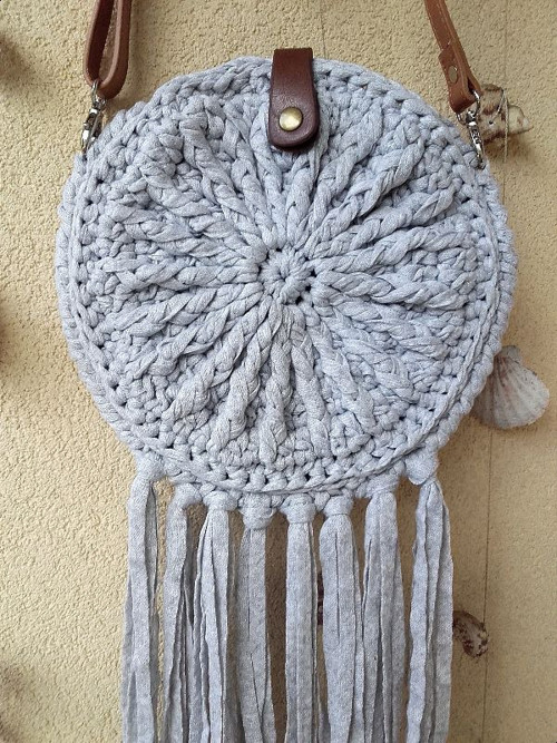 BOHO BAG TASSEL světlešedá — foto 3