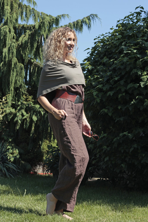 Khaki letní pončo — foto 2