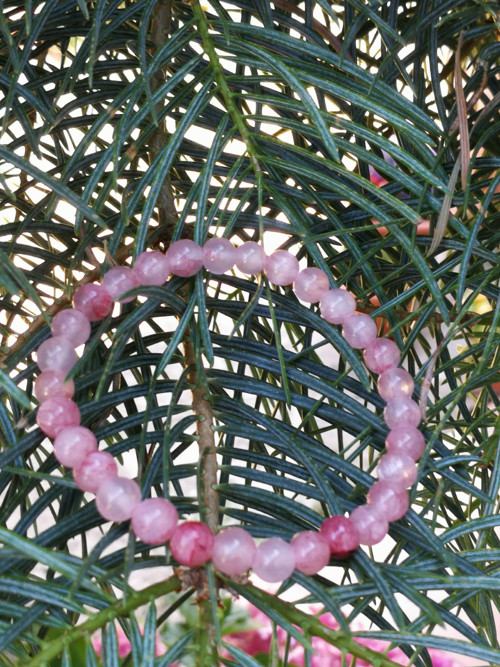 Náramek z minerálů - jadeit cherry — foto 3