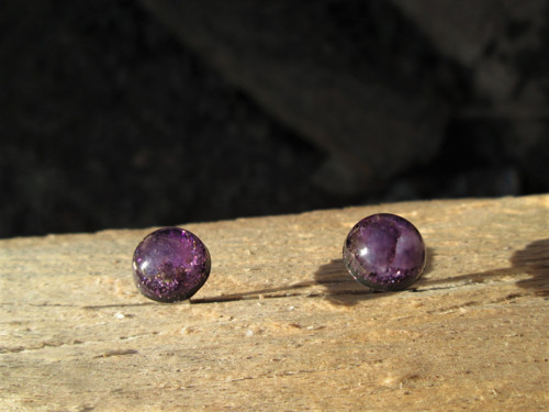 Org. náušnice ,, Meditační " s ametysty — foto 5