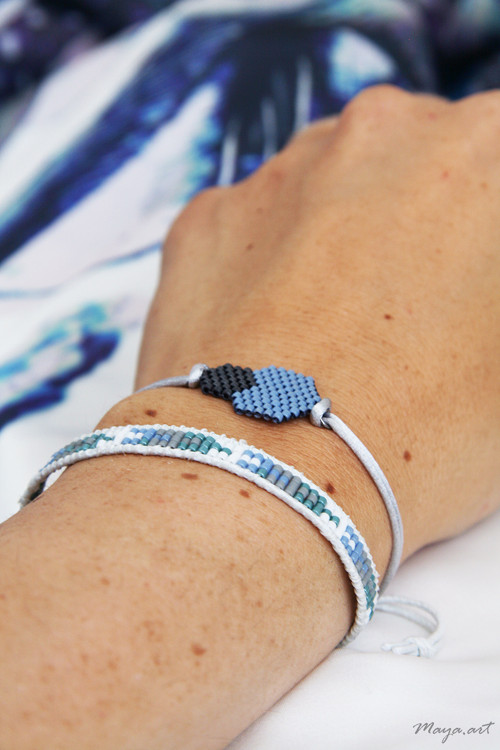 Zelenomodrý náramek WEAVED BRACELET — foto 4