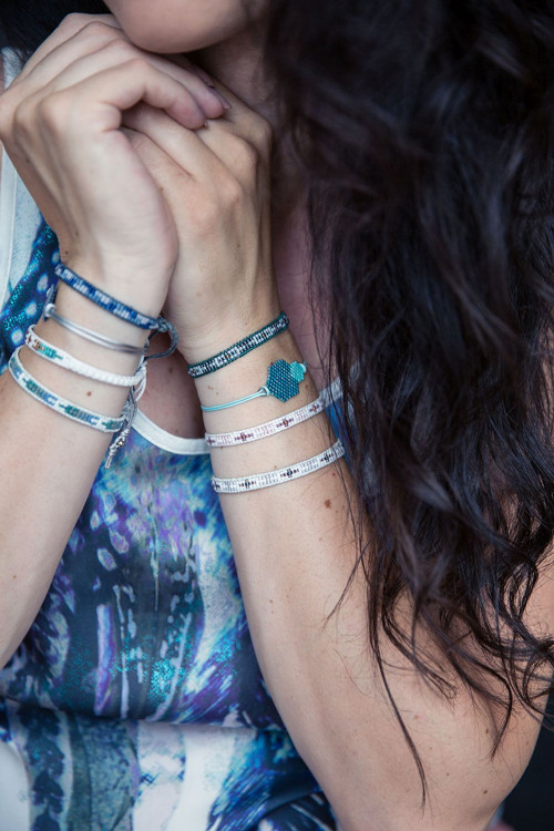Modrý náramek WEAVED BRACELET — foto 2