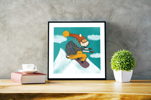 Hipster/Snowboarding Goat 30x30cm — foto 2
