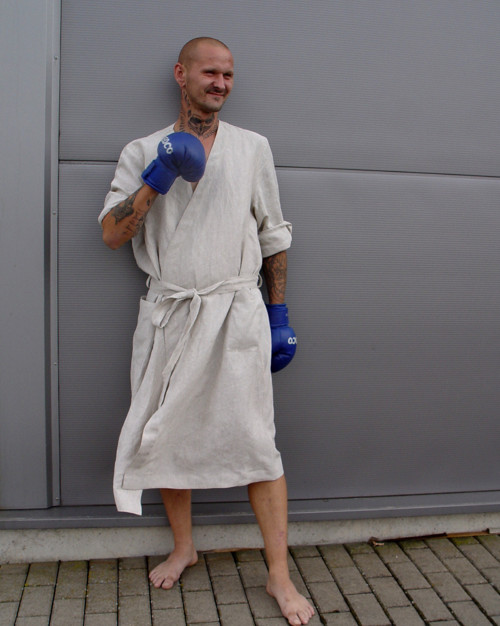 RÁNO....unisex lněný župan — foto 2