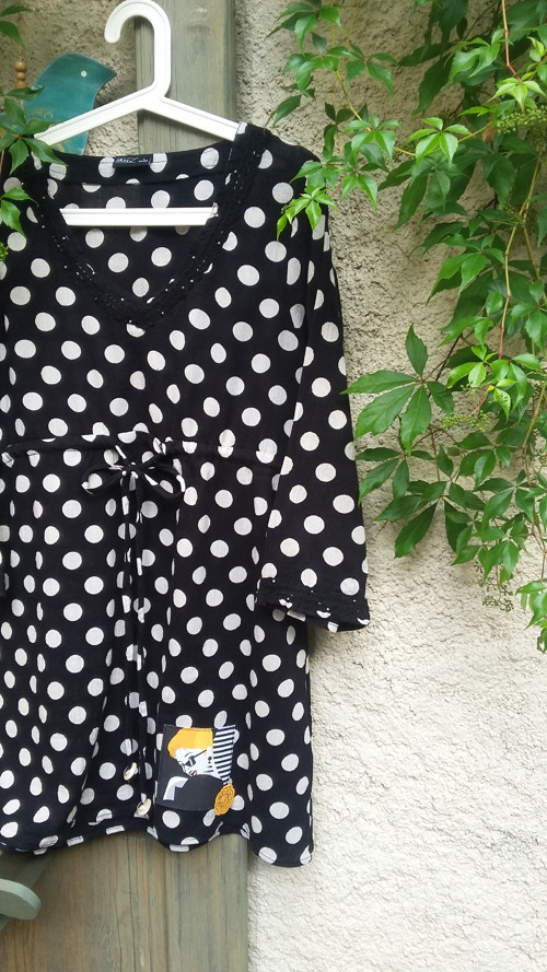 Puntíkaté retro, tunika XL — foto 3