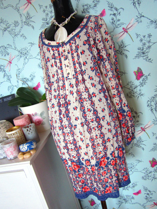 Boho šaty tunika na jeans notu — foto 4
