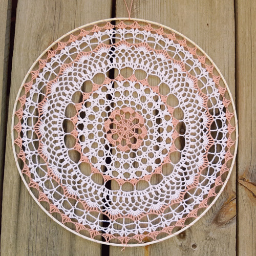 Prostírání, krajka č 2/33 cm bílá & starorůžová — foto 4