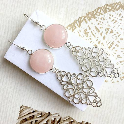 Náušnice růženín s filigrány — foto 5