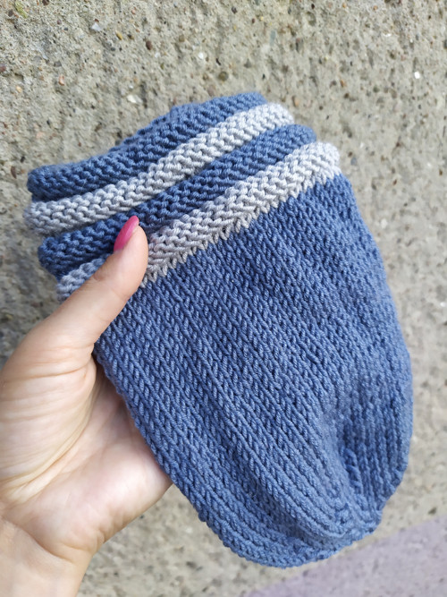 Dámská čapka MODRO - ŠEDÁ 50% merino — foto 2