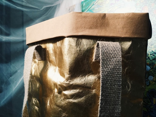 Papírová kabelka gold // juta — foto 2