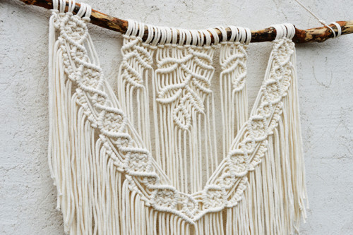 Macramé Krémové Leaf Xxl — foto 5
