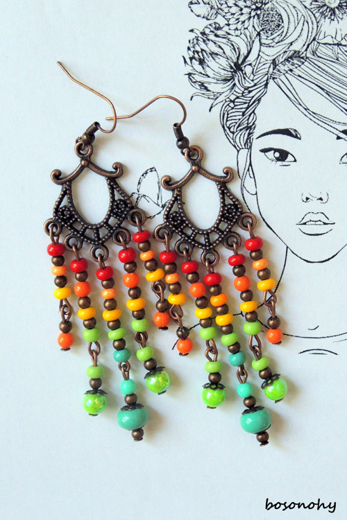 Boho náušnice "CHEERFUL" — foto 4