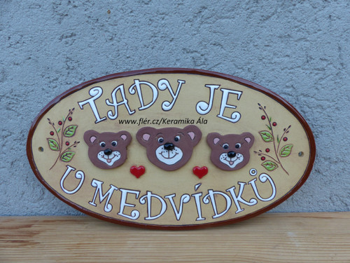 Keramický kachel velký ovál medvídci / na obj. — foto 2