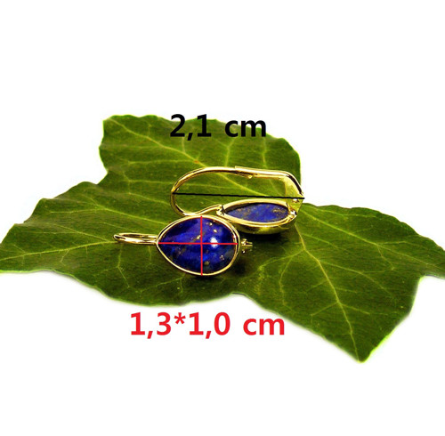 ZLATÉ náušnice EXTRA LAPIS LAZULI 13*10 — foto 2