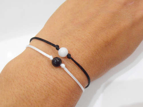 Decentní náramky pro pár - "Onyx/Jadeit" — foto 2