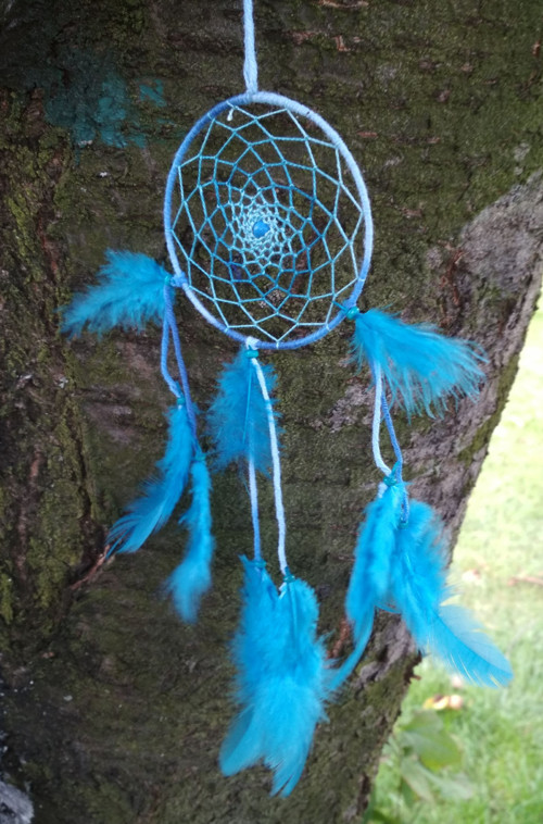 LAPAČ SNŮ - modrý s tyrkys — foto 2