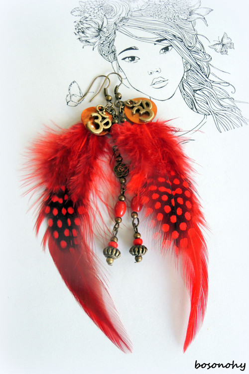 Náušnice boho style "FEATHERS" II. — foto 3