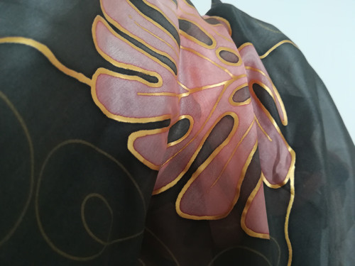 Šátek růžová Monstera — foto 2